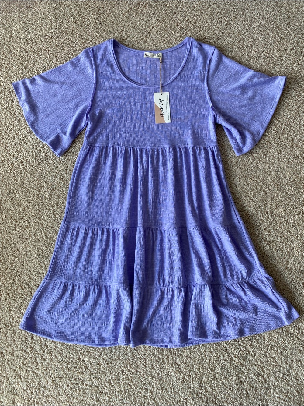 Lavender Short Sleeve Dress
